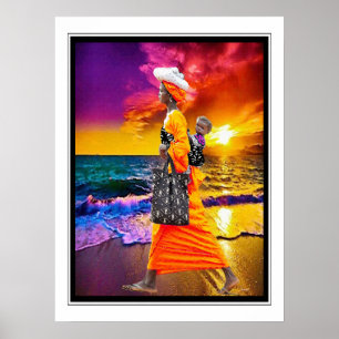 Het bewonderen van de Zonsondergang Poster