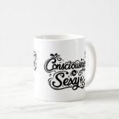 Het bewustzijn is sexy new age koffiemok (Voorkant rechts)