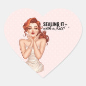 Het bezegelen met kusjes! hart sticker (Voorkant)
