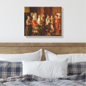 Het bezoek aan de oma (olie op doek) canvas afdruk (Insitu (Slaapkamer))