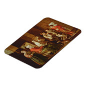 Het bezoek aan de oma (olie op doek) magneet (Linkerzijde)