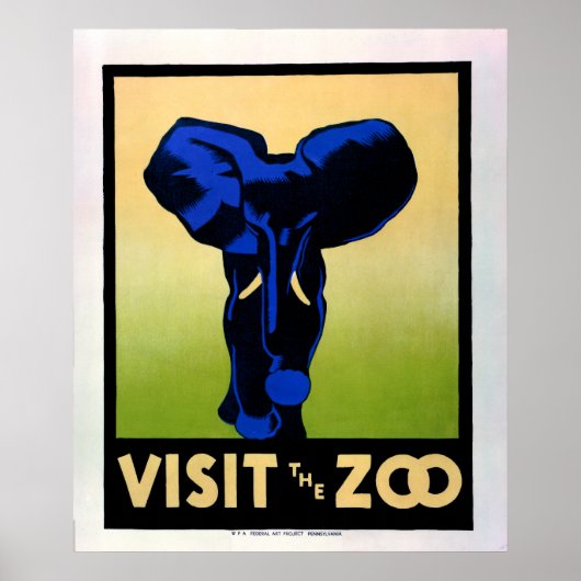 Het Bezoek van 1930 het Poster van Zoo WPA (Voorkant)