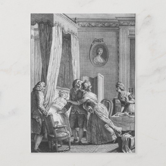 Het bezoek van de arts van Boson Briefkaart (Voorkant)