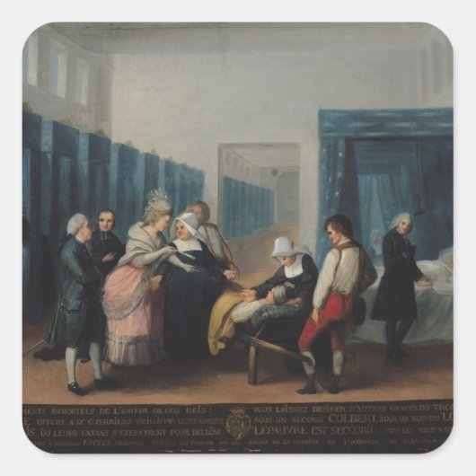 Het bezoek van monsieur en Madame Necker Vierkante Sticker (Voorkant)