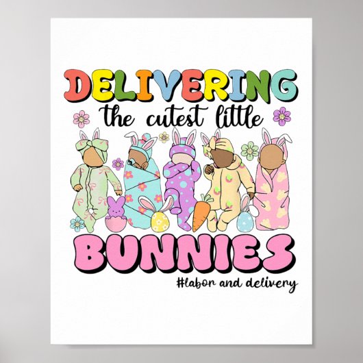 Het bezorgen van de schattigste konijnen bevalling poster (Voorkant)