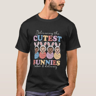 Het bezorgen van de schattigste konijnen bevalling t-shirt