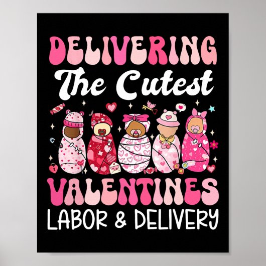 Het bezorgen van de schattigste Valentijnsdag arbe Poster (Voorkant)