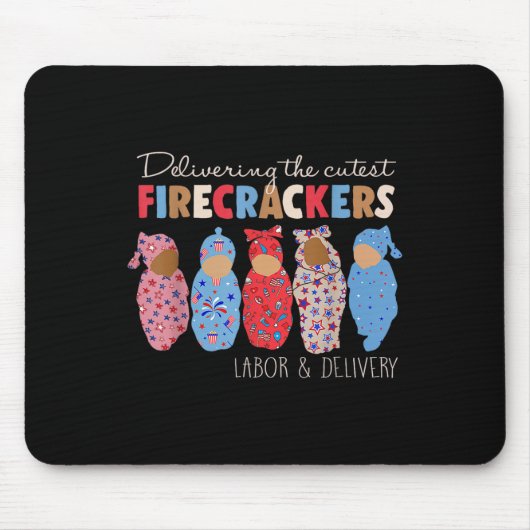 Het bezorgen van de schattigste vuurwerk grappige muismat (Voorkant)