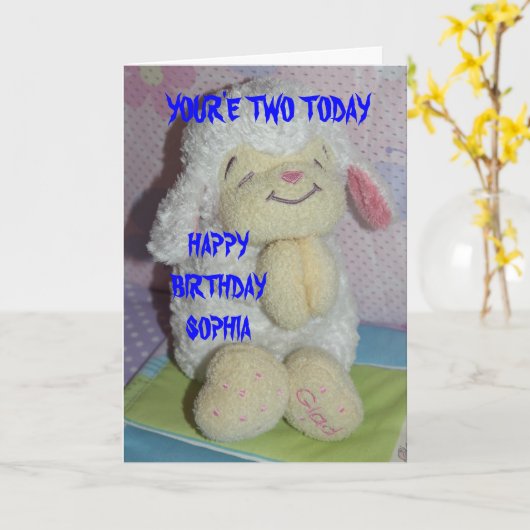 Het BIDDEN de Kaart van de Verjaardag van het LAM (Gele Bloem)