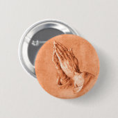 Het bidden Handen Ronde Button 5,7 Cm (Voorkant /achterkant)