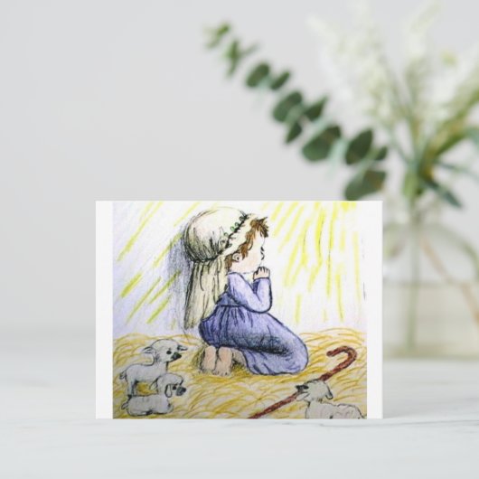 het bidden kindKerstmis Feestdagenkaart (Staand voorkant)