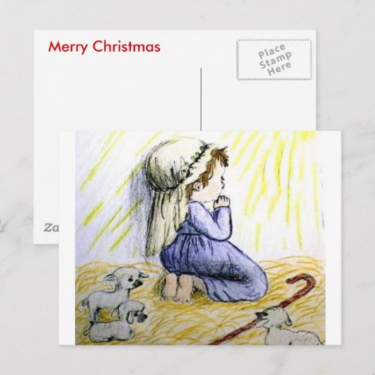 het bidden kindKerstmis Feestdagenkaart (Voorkant / Achterkant)