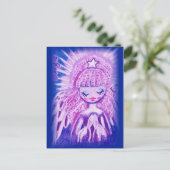 Het bidden van Angel met Curls Briefkaart (Staand voorkant)