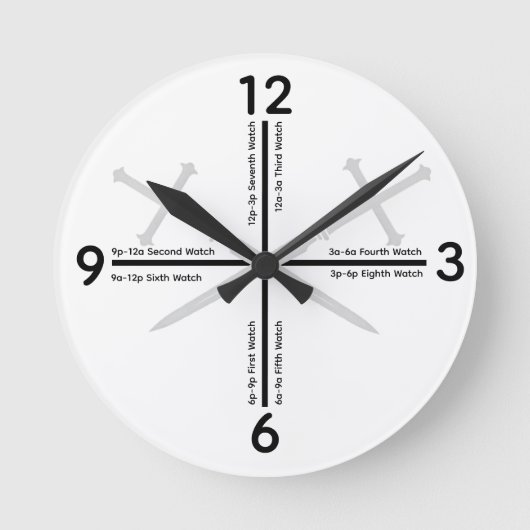 Het bidden van de wachtklok ronde klok (Voorkant)