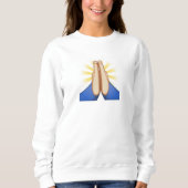 het bidden van emoji womens sweatshirt (Voorkant)