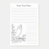 het bidden van handlijnkunst die verpersoonlijkt k post-it® notes (Voorkant)