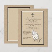 Het bidden van Hands Religieuze Uitnodiging (Voorkant / Achterkant)