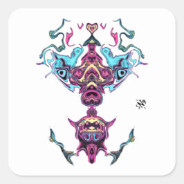 Het bidden van idol-godheid vierkante sticker