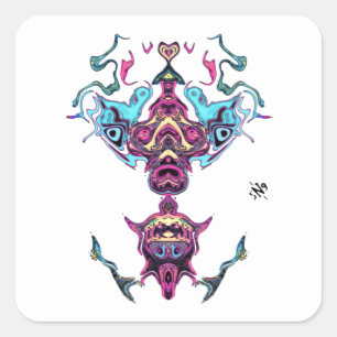 Het bidden van idol-godheid vierkante sticker