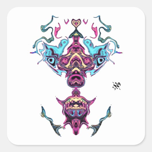 Het bidden van idol-godheid vierkante sticker (Voorkant)