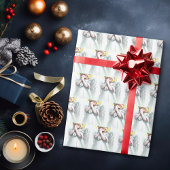 Het bidden van Little Girl Angel met Wings Cadeaupapier