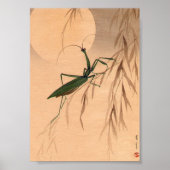 Het bidden van Mantis en de maan Japanse kunst c.  Poster (Voorkant)