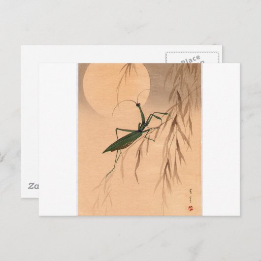 Het bidden van Mantis en de Moon Japans Kunst c. j Briefkaart (Voorkant / Achterkant)