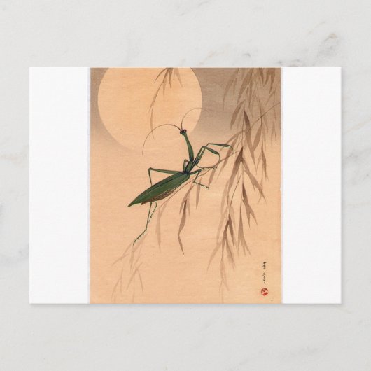 Het bidden van Mantis en de Moon Japans Kunst c. j Briefkaart (Voorkant)