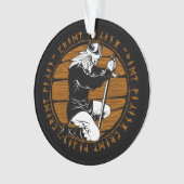 Het bidden Viking Warrior runt Kerstmis Ornament (voorkant)