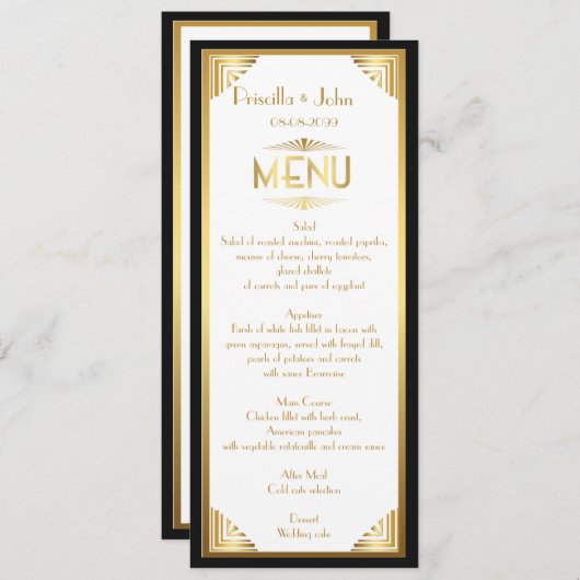 Het Bieden van het menu, menuvergadering, grote Ga Menu (Voorkant / Achterkant)