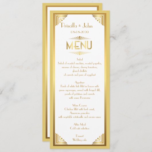 Het Bieden van het menu, menuvergadering, grote Ga Menu (Voorkant / Achterkant)