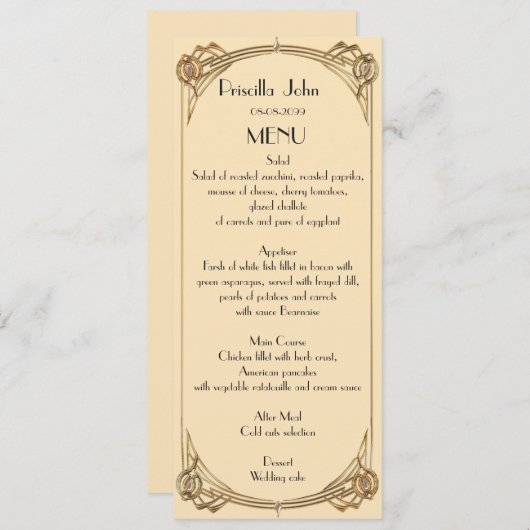 Het Bieden van het menu, menuvergadering, grote Ga Menu (Voorkant / Achterkant)