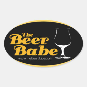 Het bier babe ovale sticker