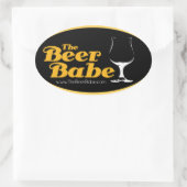 Het bier babe ovale sticker (Tas)