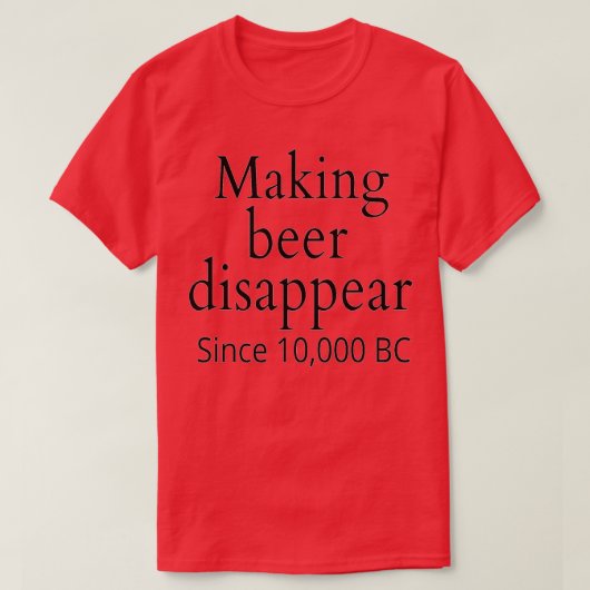 Het bier laten verdwijnen t-shirt (Design voorkant)