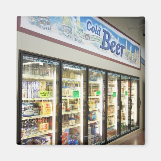 Het biergedeelte van een kruidenierswinkel. 2 magneet (Voorkant)