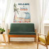 Het Big One Beach Surf verjaardagsfeestje Wandkleed