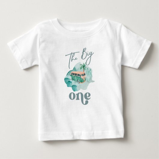 Het Big One Surf Baby en Toddler Birthday Shirt (Voorkant)