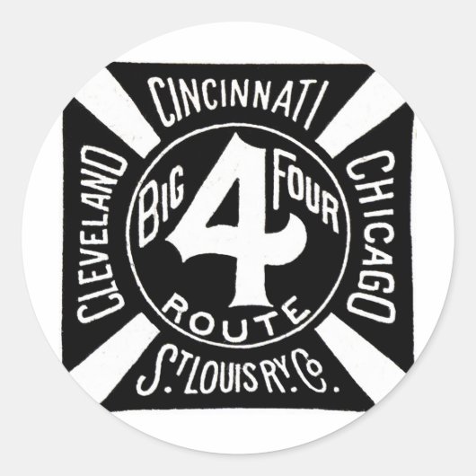 HET BIGFOURLOGO RONDE STICKER (Voorkant)