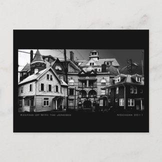 Het bijhouden van de Joneses Urban Digital Collage Briefkaart
