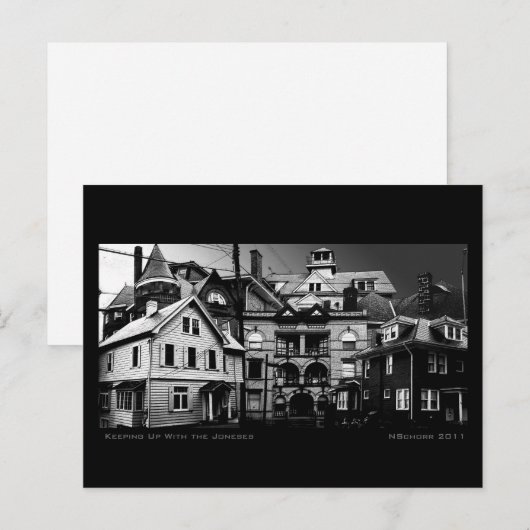 Het bijhouden van de Joneses Urban Digital Collage Briefkaart (Voorkant / Achterkant)