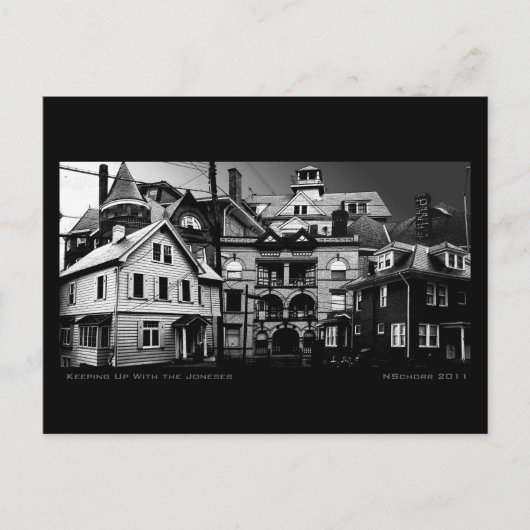 Het bijhouden van de Joneses Urban Digital Collage Briefkaart (Voorkant)