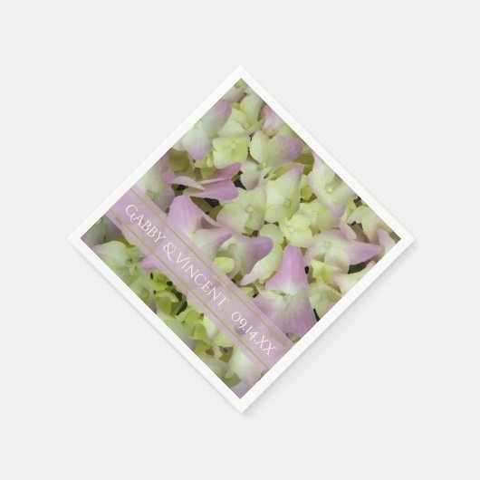 Het bijna roze huwelijk van Hydrangea Servetten (Hoek)