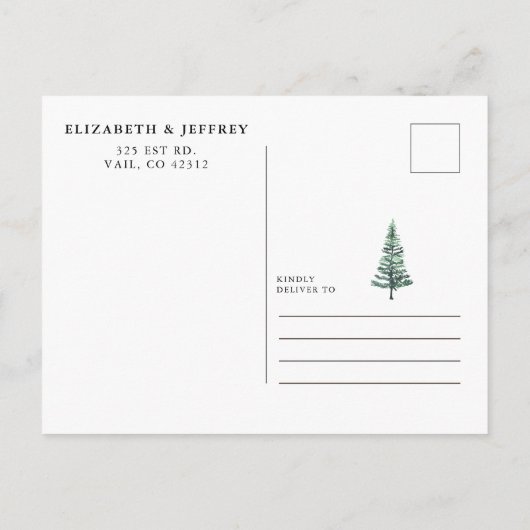 Het bijtende bos van de Waterverf sparen de Datum Aankondigingskaart (Achterkant)