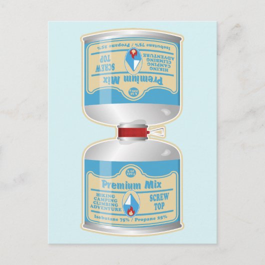 Het bijvullen van gasflessen voor kampkachels briefkaart (Voorkant)