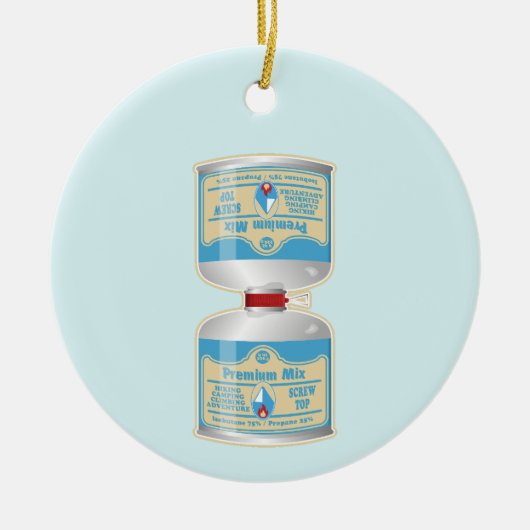 Het bijvullen van gasflessen voor kampkachels keramisch ornament (Voorkant)