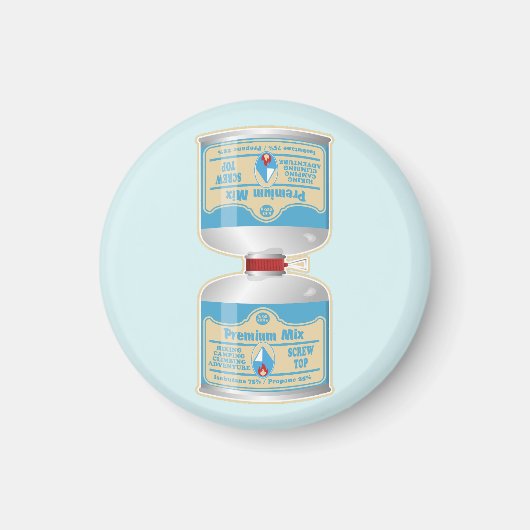 Het bijvullen van gasflessen voor kampkachels magneet (Voorkant)