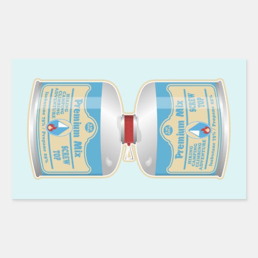 Het bijvullen van gasflessen voor kampkachels rechthoekige sticker (Voorkant)