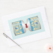 Het bijvullen van gasflessen voor kampkachels rechthoekige sticker (Envelop)