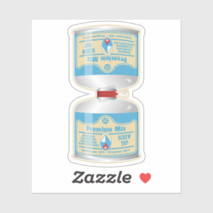 Het bijvullen van gasflessen voor kampkachels sticker